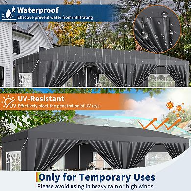 10X20FT Party Tent with 6 Removable Sidewalls for Parties Weddings BBQ