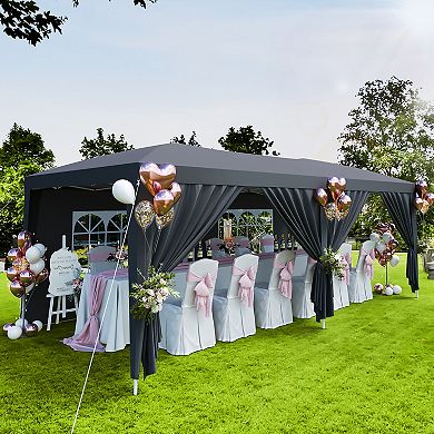 10X20FT Party Tent with 6 Removable Sidewalls for Parties Weddings BBQ