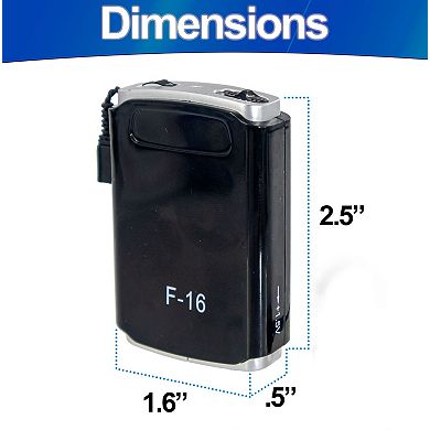 Ear Personal Sound Amplifier Aid 50dB Gain Slim Portable w/ Belt Clip & Controls, Long AAA Battery