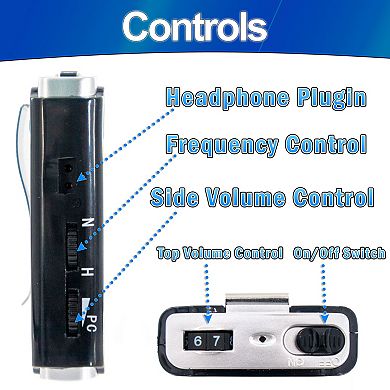 Ear Personal Sound Amplifier Aid 50dB Gain Slim Portable w/ Belt Clip & Controls, Long AAA Battery