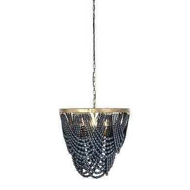 Hello Honey 2-Tier Draped Wood Bead Chandelier