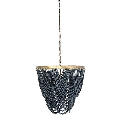 Hello Honey 2-Tier Draped Wood Bead Chandelier