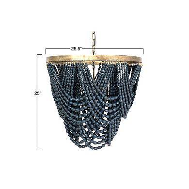 Hello Honey 2-Tier Draped Wood Bead Chandelier