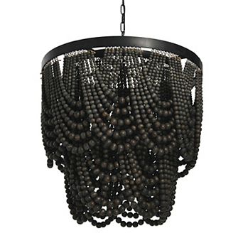 Hello Honey 2 tier Draped Wood Bead Chandelier