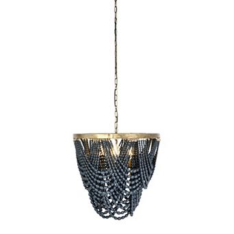 Hello Honey 2 tier Draped Wood Bead Chandelier