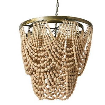 Hello Honey 2 tier Draped Wood Bead Chandelier