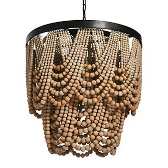 Hello Honey 2 tier Draped Wood Bead Chandelier