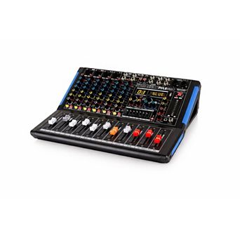 8-Channel Bluetooth DJ Audio Mixer, USB Drive, XLR Mic Input, 48V Power, 7-Band EQ, DSP Processor