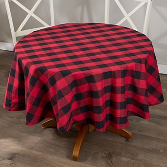 DII Red & Black Buffalo Check Tablecloth