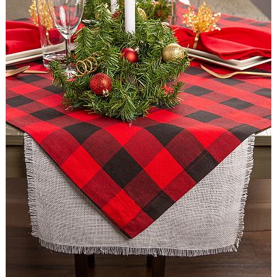 DII Red & Black Buffalo Check Tablecloth