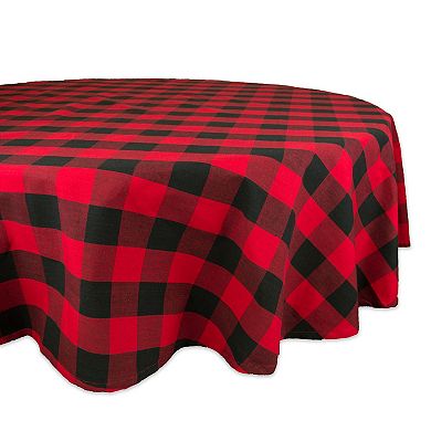 DII Red & Black Buffalo Check Tablecloth