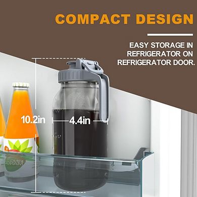 Great Ambitions 64oz Cold Brew Coffee Maker, Glass Pitcher with Filter & Lid