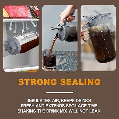 Great Ambitions 64oz Cold Brew Coffee Maker, Glass Pitcher with Filter & Lid