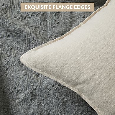 4-Pack Natural Linen Throw Pillow Covers, 18"x18" Square Cushion Cases Solid Farmhouse Home Decor