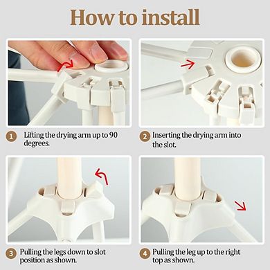 Great Ambitions Collapsible Pasta Drying Rack, 10-Arm Foldable Stand for Fresh Homemade Noodles