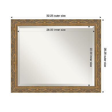 Filigree Beveled Framed Bathroom Vanity Wall Mirror