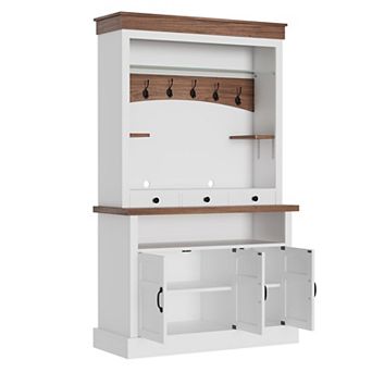 Coffee Bar Cabinet,72" Coffee Bar Hutch with Storage,Sideboard Buffet Cabinet with Microwave Stand