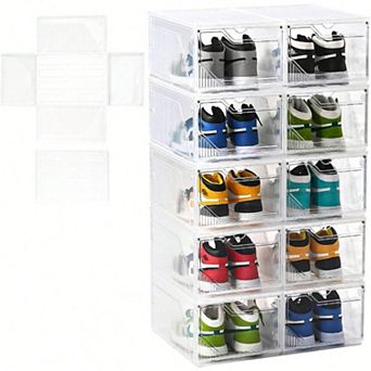 Stackable Magnetic Door Storage Shoe Box for Organizing Shoes