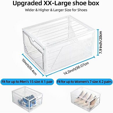 Stackable Magnetic Door Storage Shoe Box for Organizing Shoes