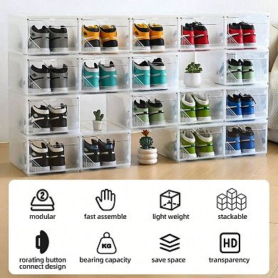 Stackable Magnetic Door Storage Shoe Box for Organizing Shoes