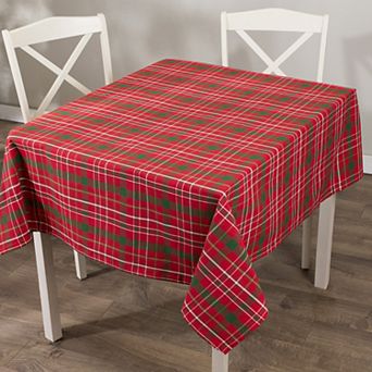 DII Tartan Holly Plaid Tablecloth