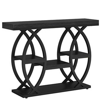 4 tier Console Table with Metal Frame, Engineered Wood Top, Entryway or Living Room Table