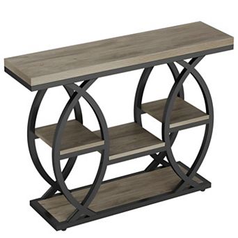 4 tier Console Table with Metal Frame, Engineered Wood Top, Entryway or Living Room Table