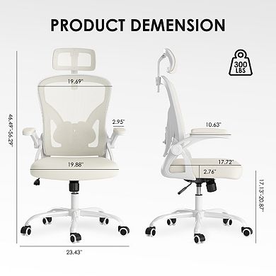 Ergonomic High Back Office Chair with Headrest and Adjustable Lumbar Support