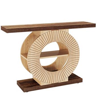 Farmhouse Console Table with Shelves, Rectangular Entryway, Hallway, or Behind Sofa Table