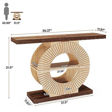 Farmhouse Console Table with Shelves, Rectangular Entryway, Hallway, or Behind Sofa Table