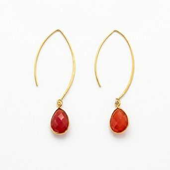The Collective by DBJ Ember Hoop Earrings with Red Onyx
