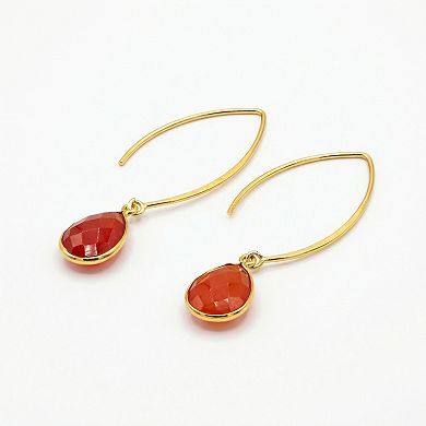The Collective by DBJ Ember Hoop Earrings with Red Onyx