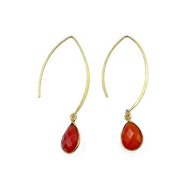 The Collective by DBJ Ember Hoop Earrings with Red Onyx