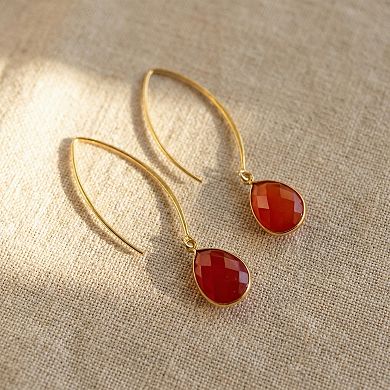 The Collective by DBJ Ember Hoop Earrings with Red Onyx