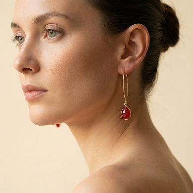 The Collective by DBJ Ember Hoop Earrings with Red Onyx