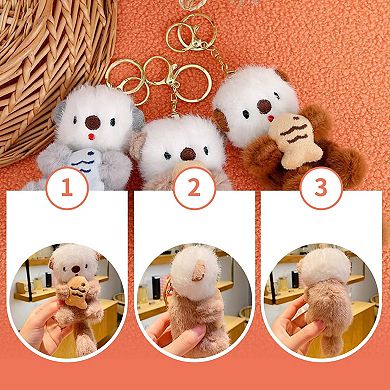 2026 Cute Otter Keychain Charm Bag Ring Women Animal Lovers