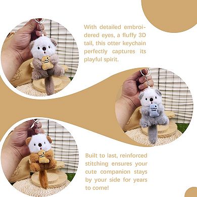2026 Cute Otter Keychain Charm Bag Ring Women Animal Lovers