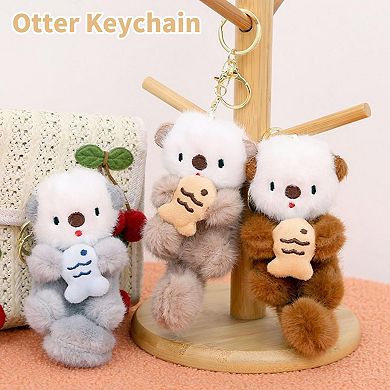 2026 Cute Otter Keychain Charm Bag Ring Women Animal Lovers