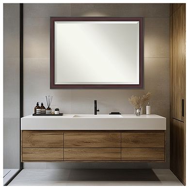 Grand Narrow Beveled Framed Bathroom Vanity Wall Mirror