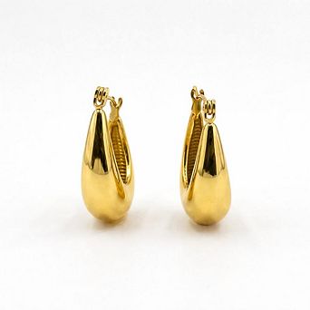 The Collective by DBJ Classic Gold Hoop Earrings in Gold Finished Brass