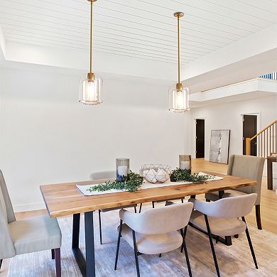 Heavy Duty Industrial Solid Crystal Pendant Light Fixture for Kitchens and Dining Rooms