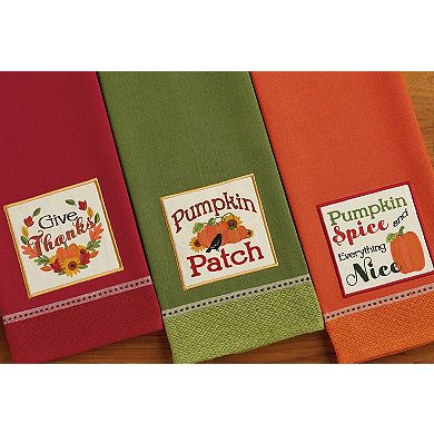 DII Fall Embellished Dishtowel Set/3