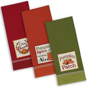 DII Fall Embellished Dishtowel Set/3