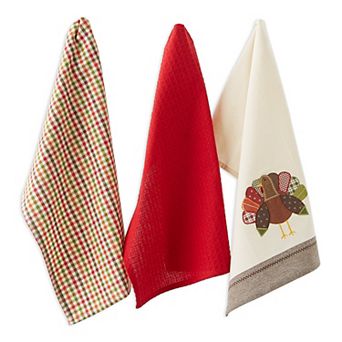 DII Fall Embellished Dishtowel Set/3