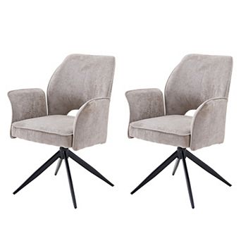 Set of 2 Rotating Swivel Dining Chairs