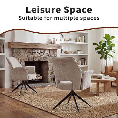 Set of 2 Rotating Swivel Dining Chairs