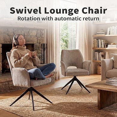 Set of 2 Rotating Swivel Dining Chairs