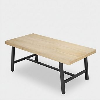 Metal 1 Iron MDF Industrial Style Rectangular Dining Table 1.8 - Iron Fireplace, 30 Inch Fireplace