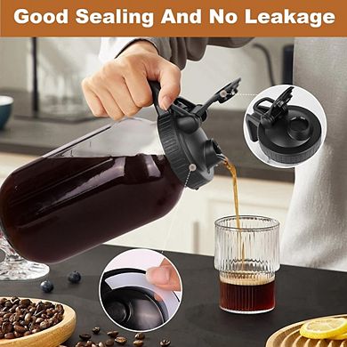 Great Ambitions Cold Brew Coffee Maker, 64oz Glass Pitcher with Filter & Leak-Proof Lid