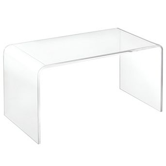 32 inch Acrylic Waterfall End Table, Lightweight Modern Side Table for Living Room - Clear